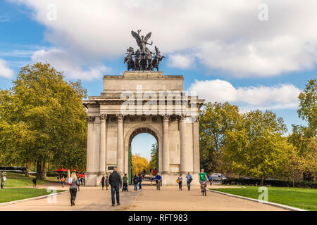 Wellington Arch on Hyde Park Corner, London, England, United Kingdom, Europe Stock Photo