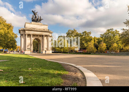 Wellington Arch on Hyde Park Corner, London, England, United Kingdom, Europe Stock Photo