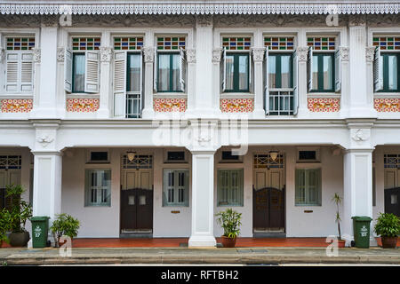 Peranakan houses in Euros District at the east of the city, Singapore, Southeast Asia, Asia Stock Photo