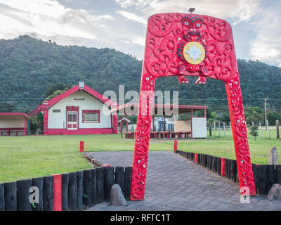 Otuwhare Marae, Omaio, East Cape, New Zealand Stock Photo