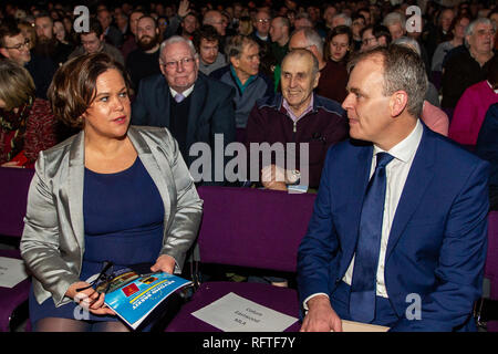 Waterfront Hall, Belfast, UK. 26th January 2019. . Mary Lou McDonald TD (left) and Minister Joe McHugh TD at the  Beyond Brexit Conference. What does the future hold for Irish citizens in the north?  Over 1700 People attended the conference where various opinions were talked about on the future of the island of Ireland and it's people post Brexit. Can a future be created in Ireland where all citizens are cherished and their rights are guaranteed and respected? Credit: Bonzo/Alamy Live News Stock Photo