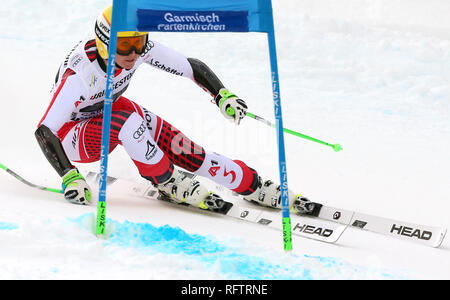 Garmisch Partenkirchen, Germany. 26th Jan, 2019. Alpine Skiing, World Cup, Super G, Ladies. Cornelia Hütter from Austria in action. Credit: Karl-Josef Hildenbrand/dpa/Alamy Live News Stock Photo