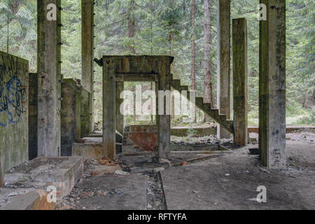 Former the tin mine abd war prison camp Rolava - Sauersack, Ore Mountains, Czech Republic Stock Photo