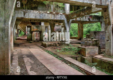 Former the tin mine abd war prison camp Rolava - Sauersack, Ore Mountains, Czech Republic Stock Photo