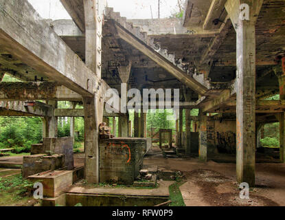 Former the tin mine abd war prison camp Rolava - Sauersack, Ore Mountains, Czech Republic Stock Photo