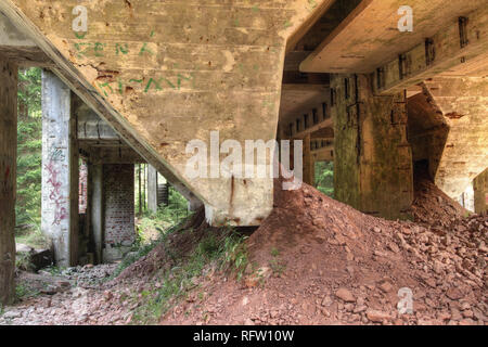 Former the tin mine abd war prison camp Rolava - Sauersack, Ore Mountains, Czech Republic Stock Photo