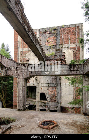 Former the tin mine abd war prison camp Rolava - Sauersack, Ore Mountains, Czech Republic Stock Photo