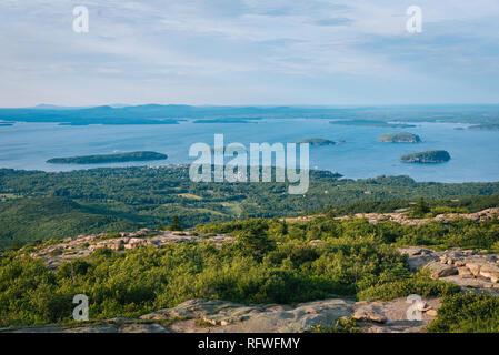 View from Cadillac Mountain, in Acadia National Park, Maine Stock Photo