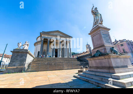 View of Church of Gran Madre Di Dio, Turin, Piedmont, Italy, Europe Stock Photo