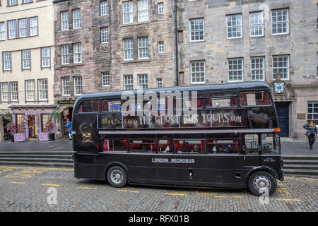 Edinburgh double decker bus for Ghost Tours around Edinburgh,Scotland,UK
