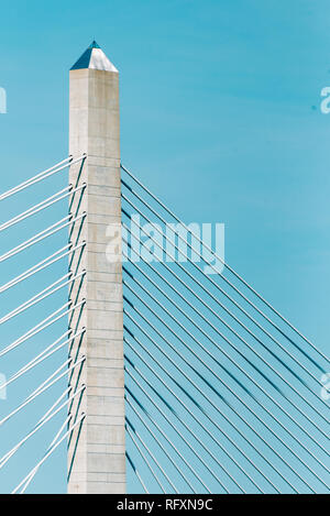 Details of the Penobscot Narrows Bridge in Bucksport, Maine Stock Photo