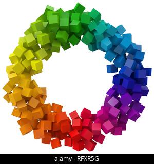 colorful cubes. 3d pixel style vector illustration. Stock Vector