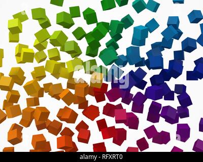 colorful cubes. 3d pixel style vector illustration. Stock Vector