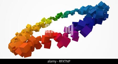colorful cubes ring with free are on center. 3d style vector illustration. Stock Vector