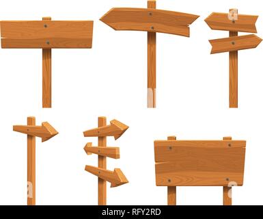 wooden signs set Stock Vector