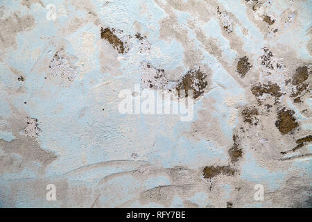 Closeup aged battered shabby wall, copyspace, free space for inscriptions, lettering, textured background. Concept repair, vintage, restructuring, ret Stock Photo