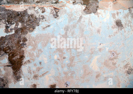 Closeup aged battered shabby wall, copyspace, free space for inscriptions, lettering, textured background. Concept repair, vintage, restructuring, ret Stock Photo