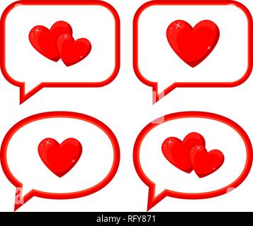 Cartoon love messages set Stock Vector