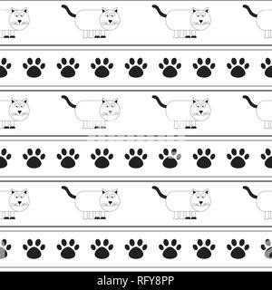 Cat paws seamless wallpaper pattern. Vector illustration Stock Vector Image  & Art - Alamy