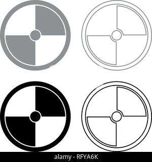 Viking shield icon set grey black color vector I outline flat style simple image Stock Vector