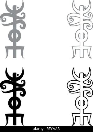 Name Odin rune Rune hide the name of Odin galdrastav icon set grey black color vector I outline flat style simple image Stock Vector