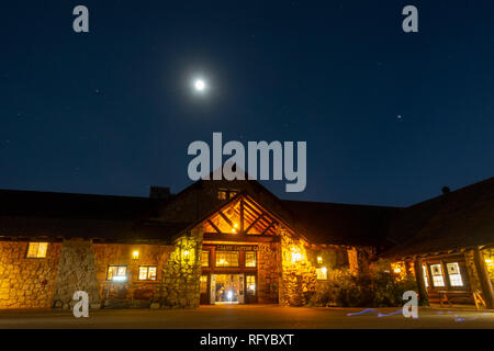 Night time view of the Grand Canyon Lodge - North Rim, Grand Canyon National Park, Arizona, United States. Stock Photo