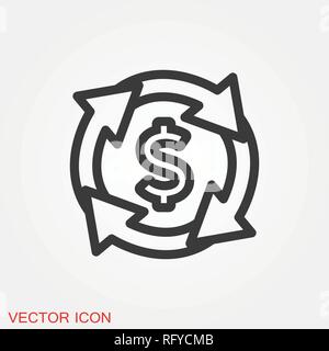 Exchange and convert icon. Arrow trade return. Vector illustration. Stock Vector