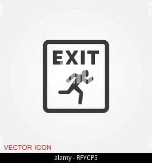 The exit icon. Logout and output logo, illustration, vector sign symbol for design Stock Vector
