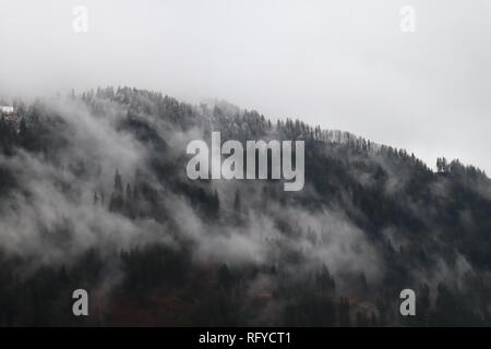 Beautiful mountainpeak at sunrise in schruns, Austria. Stock Photo