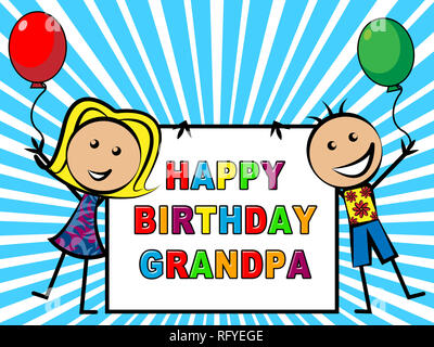 Happy Birthday Grandad Card - Cake Design With Colourful Hand-Finished Pompoms, Blank Inside