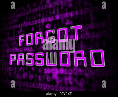 Forgot Password Words Shows Login Authentication Invalid. remember Login Security Verification - 3d Illustration Stock Photo