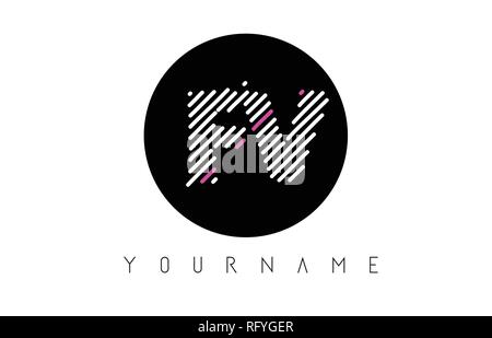 FV F V Letter Logo with Lines Design And Purple Swoosh Vector Letters ...