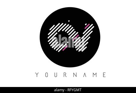 Creative white letter OV o v logo with leading lines and road concept ...