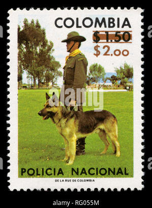 Postage stamp from Colombia in the Previous Issues in Light Brown series issued in 1977 Stock Photo