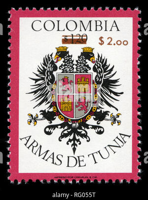 Postage stamp from Colombia in the Previous Issues in Light Brown series issued in 1977 Stock Photo