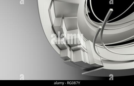 Abstract Architecture Background. White Circular Abstract Objects Stock Photo