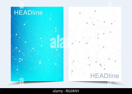 Modern scientific templates for a report and medical brochure design, cover, banner, flyer, leaflets decoration for printing and presentation Stock Vector