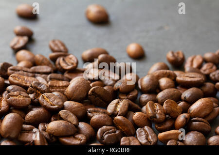 roasted coffee beans macro closeup Stock Photo