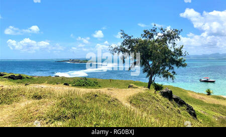 view on lagoon of mahebourg from Ile aux Fouquets, mauritius Stock Photo