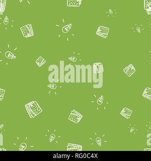 Brainstorming seamless pattern. Inspiration and the arrival of ideas. Children s drawing doodle Stock Vector