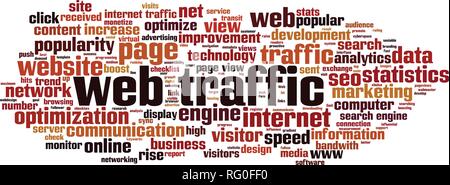 Web traffic word cloud concept. Vector illustration Stock Vector