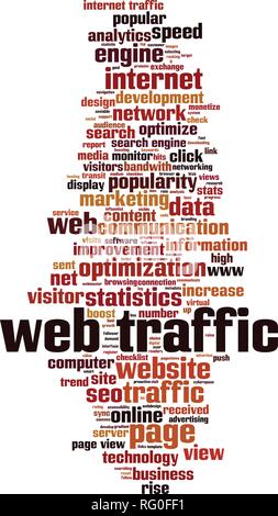 Web traffic word cloud concept. Vector illustration Stock Vector