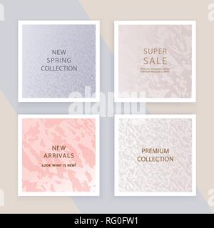 Marble stains textures. Template for banner, mobile screen, brochure, poster Stock Vector