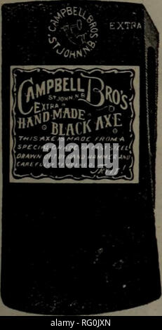 . Canadian forest industries 1903. Lumbering; Forests and forestry; Forest products; Wood-pulp industry; Wood-using industries. October, 1903 THE CANADA LUMBERMAN 29 SHAVINGS. A firm in Germany is exploiting a process for stain- ing timber, while in the log, any desired color. From samples exhibited this concern is apparently able to impregnate all soft-woods and some hardwoods with any desired shade, also to convert the lightest woods into tones as dark as ebony. A builder of special wood-cutting tools says if it were not for the Canadian tariff he would sell five times as many machines in Ca Stock Photo