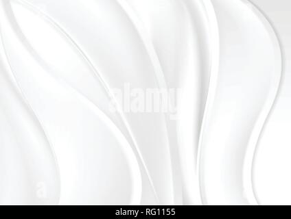 Abstract white background with grey wavy lines. Vector illustration ...