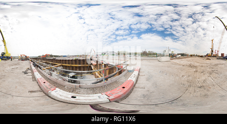 360 degree panoramic view of Mersey Gateway Bridge Construction - North Abutment Excavation - April 2015