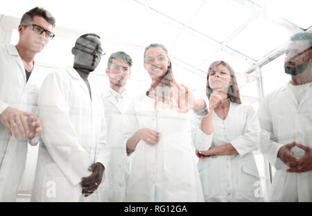 closeup of a doctor-pharmacists and colleagues working in the laboratory. Stock Photo