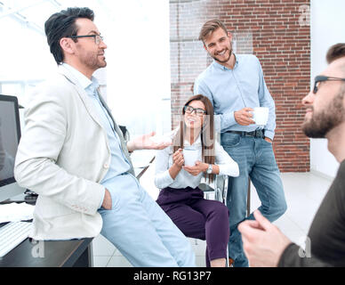 business team is considering solving business problems Stock Photo