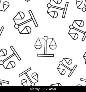 Scale comparison icon seamless pattern background. Balance weight vector illustration. Scale compare symbol pattern. Stock Vector