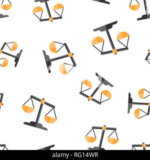 Scale comparison icon seamless pattern background. Balance weight vector illustration. Scale compare symbol pattern. Stock Vector